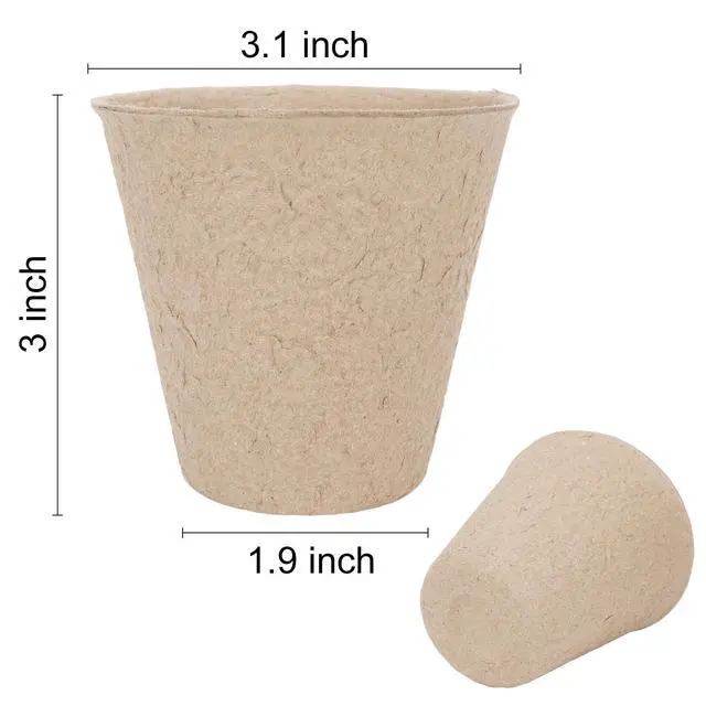 Alt view image 2 of 7 - 30 Pack Peat Pots, 3.1 Inch Seed Starting Pots, No Drainage Holes | No Transplant Shock, Biodegradable Round Nursery Pot, Starting Seeds of Vegetables, Herbs, and Flowers