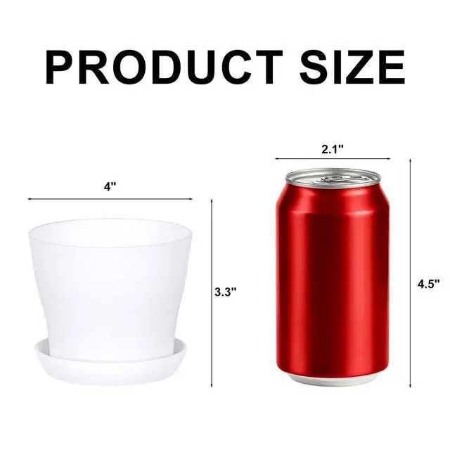 Alt view image 2 of 7 - 16-Pack 4" Plastic Flower Plant Pots Thickened Seedlings Nursery Pots, Flower Plant Container Seed Starting Pots with Pallet (White)