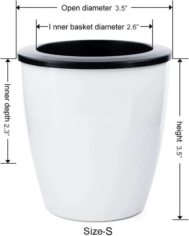 Alt view image 3 of 7 - 2 Pcs 3.5 Self Watering Planter White Flower Pot, Flowers Plants, Small Mini Planter Pot, for All Plants, Herbs, African Violets, Succulents