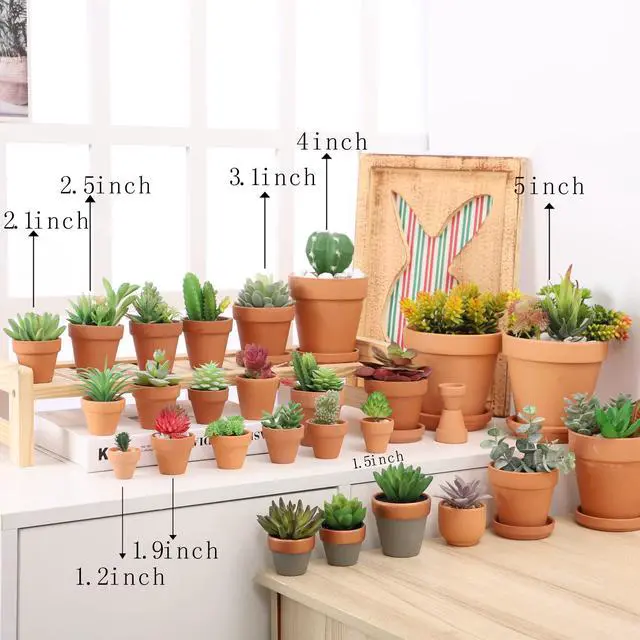 Alt view image 3 of 5 - 2.5 inch Terracotta Pots with Drainage Holes,Small Mini Clay Ceramic Pottery Planter,Cactus Flower Terra Cotta Pots,Succulents Nursery Pots for Indoor/Outdoor Plants,Crafts,Wedding-12 Pack
