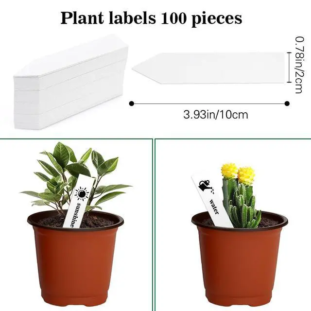 Alt view image 3 of 6 - Nursery Pots 100 PCS 4 Inch Plant Pots with 100 Labels, Planting Pot for Plants Indoor Outdoor, Plastic Flower Pot for Seedlings Transplanting Small Plants Growing