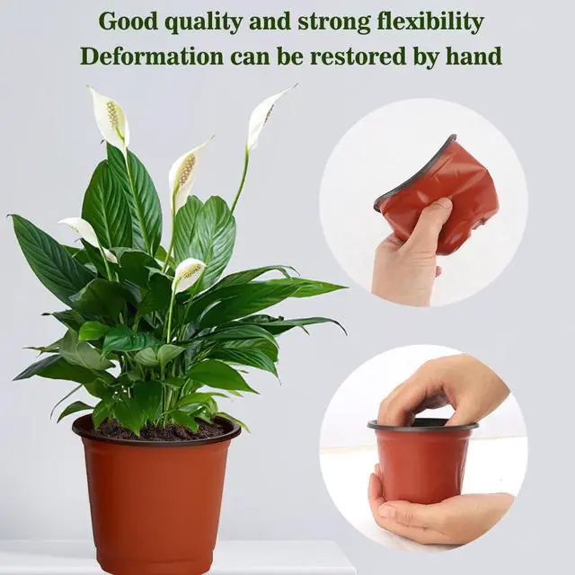 Alt view image 4 of 6 - Nursery Pots 100 PCS 4 Inch Plant Pots with 100 Labels, Planting Pot for Plants Indoor Outdoor, Plastic Flower Pot for Seedlings Transplanting Small Plants Growing