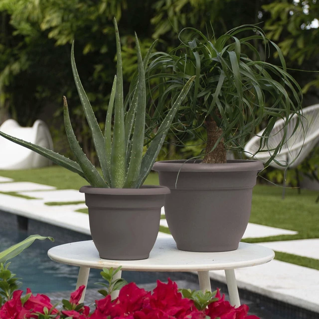 Alt view image 2 of 7 - Ariana Self Watering Planter, 6", Peppercorn (AP0660), 6-Inch