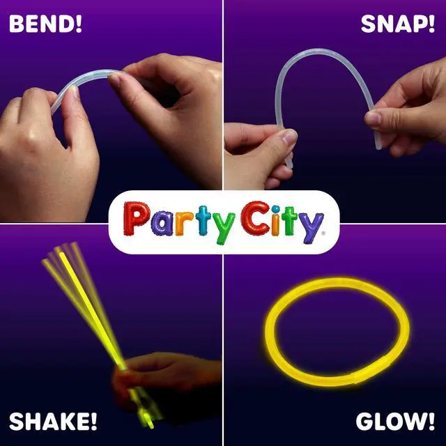 Alt view image 4 of 7 - 200 Glow Sticks Bulk Party Pack 8 Neon Glow in the Dark Party Supplies, Glowsticks with Connectors Bracelets & Necklaces, Light Up Favors for Kids, Adults, Birthdays, Parties, Decorations