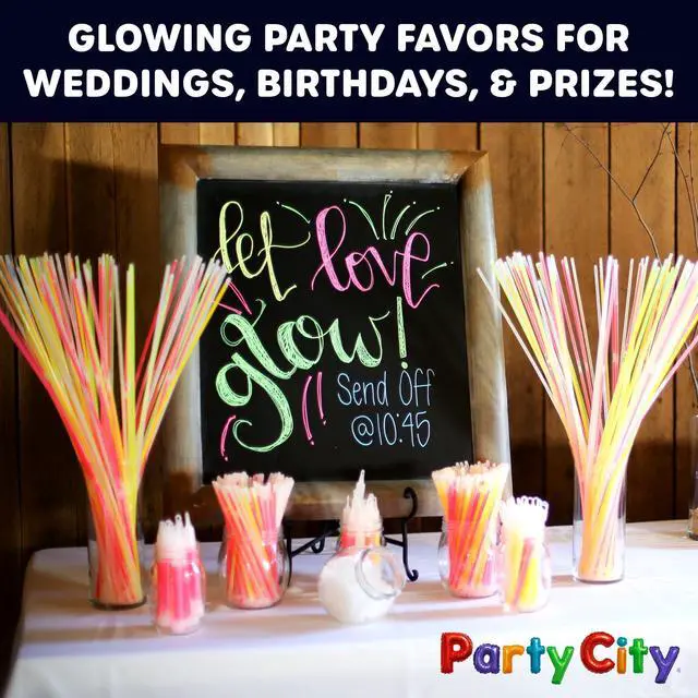 Alt view image 6 of 7 - 200 Glow Sticks Bulk Party Pack 8 Neon Glow in the Dark Party Supplies, Glowsticks with Connectors Bracelets & Necklaces, Light Up Favors for Kids, Adults, Birthdays, Parties, Decorations