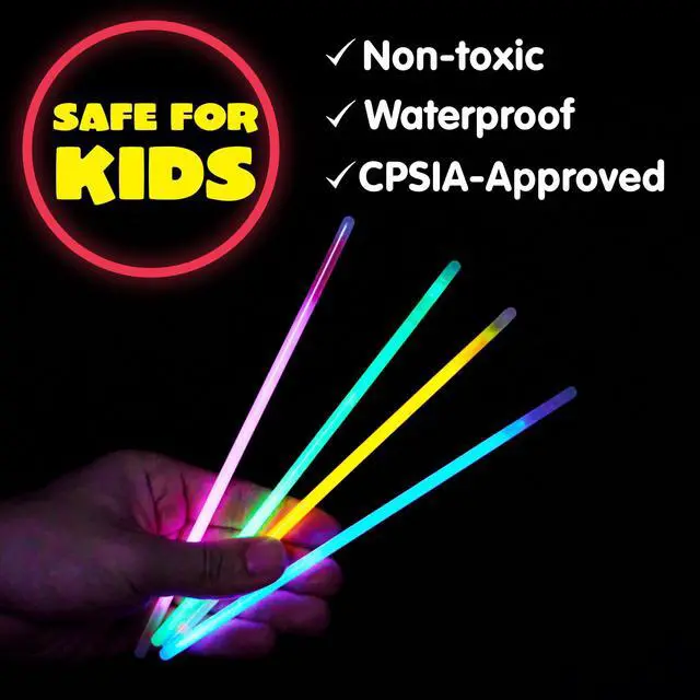 Alt view image 5 of 7 - 100 Pcs 8" Glow sticks Bulk Party Favors Pack, Neon Glow in the Dark Party Supplies, Light Up Necklaces and Bracelets with Connectors, Easter, Football, Birthday Decorations