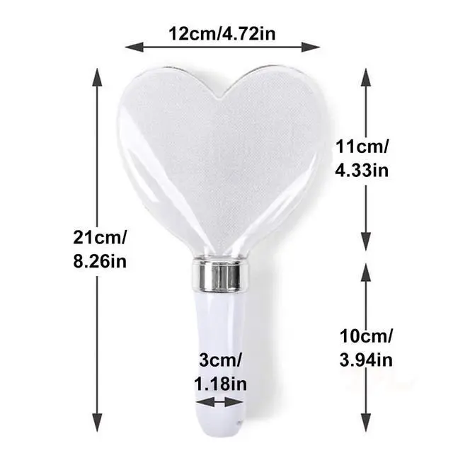 Alt view image 2 of 6 - LED Concert Cheering Wand, 15 Color Heart Shaped Cheer Stick Party Flashing Light, Battery Powered Stick for Festivals Rave Birthday Concert Party Supplies(as Shown)