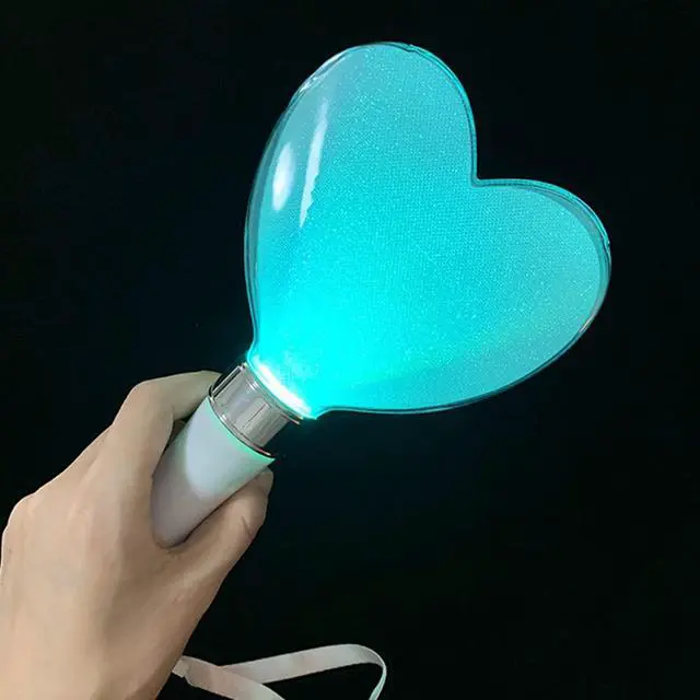 Alt view image 3 of 6 - LED Concert Cheering Wand, 15 Color Heart Shaped Cheer Stick Party Flashing Light, Battery Powered Stick for Festivals Rave Birthday Concert Party Supplies(as Shown)