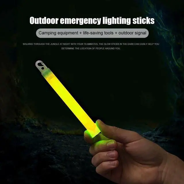 Alt view image 4 of 7 - Emergency Safety Military Grade Glow Sticks, 10PCS, 6" Ultra Bright Light Sticks with 12 Hours Duration. Great for Hiking, Party, Camping, Blackouts, Hurricane and Survival Kits (Yellow)