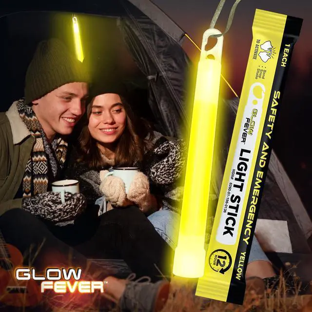 Alt view image 5 of 7 - Emergency Safety Military Grade Glow Sticks, 10PCS, 6" Ultra Bright Light Sticks with 12 Hours Duration. Great for Hiking, Party, Camping, Blackouts, Hurricane and Survival Kits (Yellow)