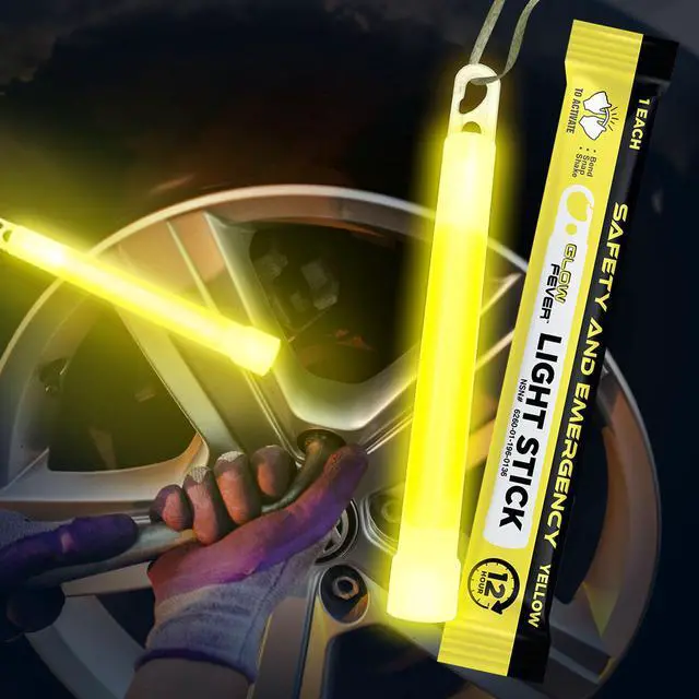 Alt view image 6 of 7 - Emergency Safety Military Grade Glow Sticks, 10PCS, 6" Ultra Bright Light Sticks with 12 Hours Duration. Great for Hiking, Party, Camping, Blackouts, Hurricane and Survival Kits (Yellow)