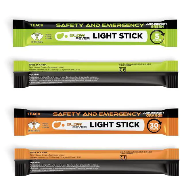 Alt view image 2 of 6 - Super Bright Emergency Safety Military Grade Glow Sticks with 30 Minutes Duration. Great for Concerts Live Events, Camping, Dancing, Weddings and Summer Vacation (Orange, 10PCS)
