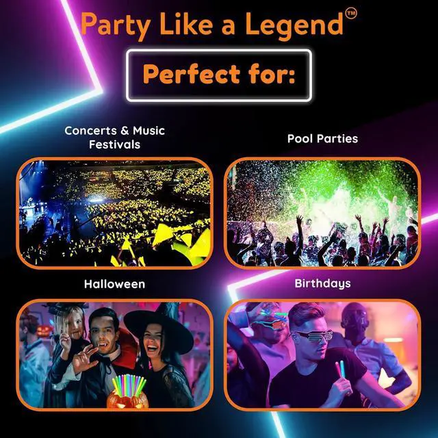 Alt view image 6 of 6 - Super Bright Emergency Safety Military Grade Glow Sticks with 30 Minutes Duration. Great for Concerts Live Events, Camping, Dancing, Weddings and Summer Vacation (Orange, 10PCS)