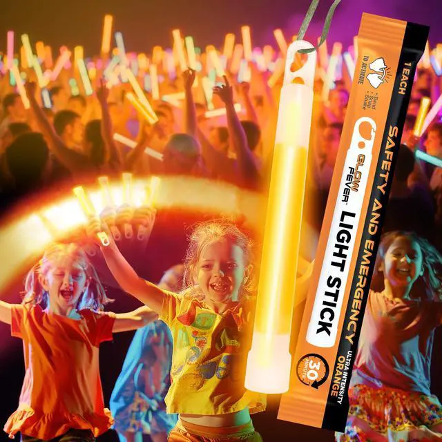 Alt view image 5 of 6 - Super Bright Emergency Safety Military Grade Glow Sticks with 30 Minutes Duration. Great for Concerts Live Events, Camping, Dancing, Weddings and Summer Vacation (Orange, 10PCS)