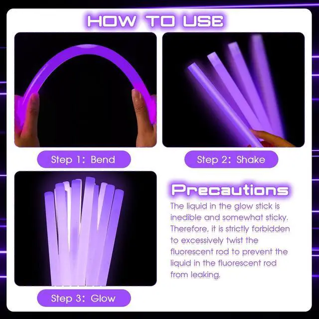 Alt view image 3 of 7 - 5 Pcs 14 Inch Glow Sticks Jumbo, Purple | Gaint Big Glow Sticks for Camping, Parties, Halloween, Emergency, New Year Celebrations, Safe for Outdoor Events