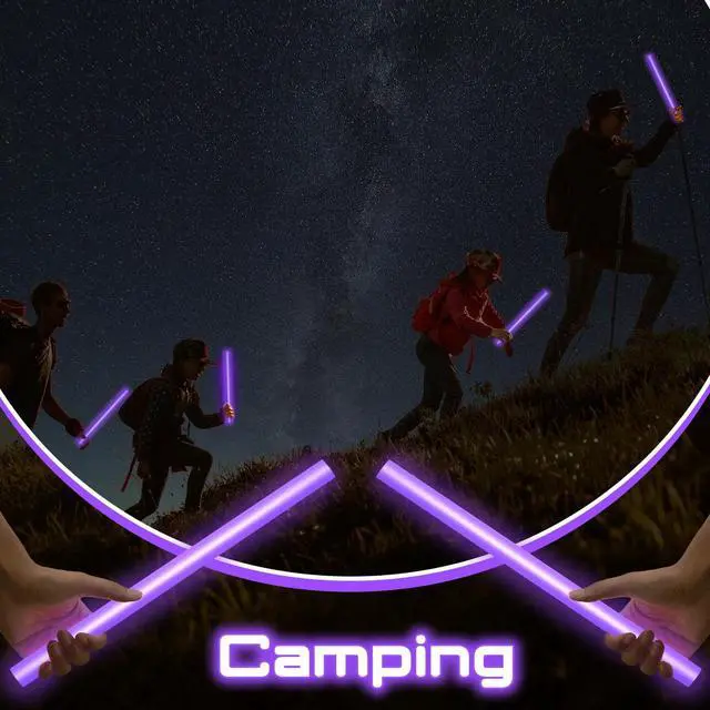 Alt view image 7 of 7 - 5 Pcs 14 Inch Glow Sticks Jumbo, Purple | Gaint Big Glow Sticks for Camping, Parties, Halloween, Emergency, New Year Celebrations, Safe for Outdoor Events