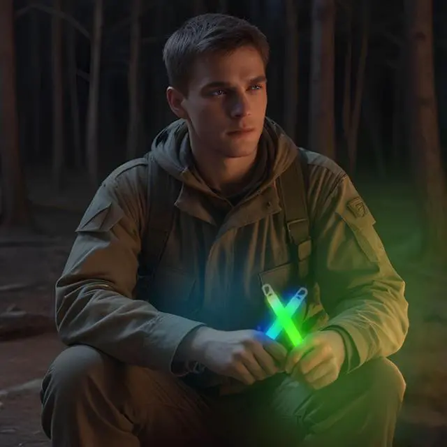 Alt view image 4 of 7 - Emergency Safety Military Grade Glow Sticks, 10pcs, 6'' Ultra Bright Glow Sticks with 12 Hours Duration. Great for Hiking, Party, Camping, Blackouts, Hurricane and Survival Kits (Green)