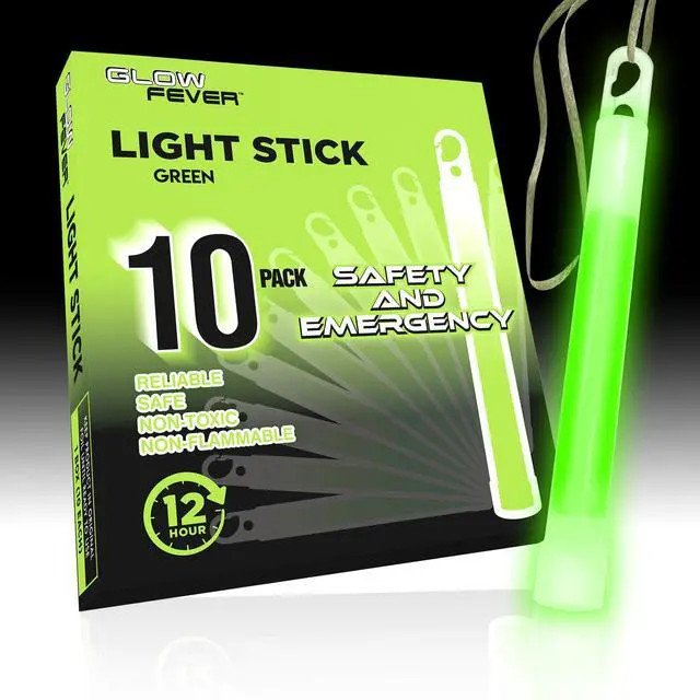 Alt view image 3 of 7 - Emergency Safety Military Grade Glow Sticks, 10pcs, 6'' Ultra Bright Glow Sticks with 12 Hours Duration. Great for Hiking, Party, Camping, Blackouts, Hurricane and Survival Kits (Green)