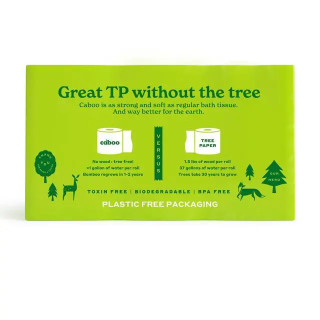 Alt view image 2 of 7 - Tree Free Toilet Paper, Septic Safe Toilet Tissue, Plastic Free, Non Toxic, Chemical Free, 2 Ply Bathroom Toilet Paper | Pack of 12 Double Rolls, 300 Sheets Per Roll