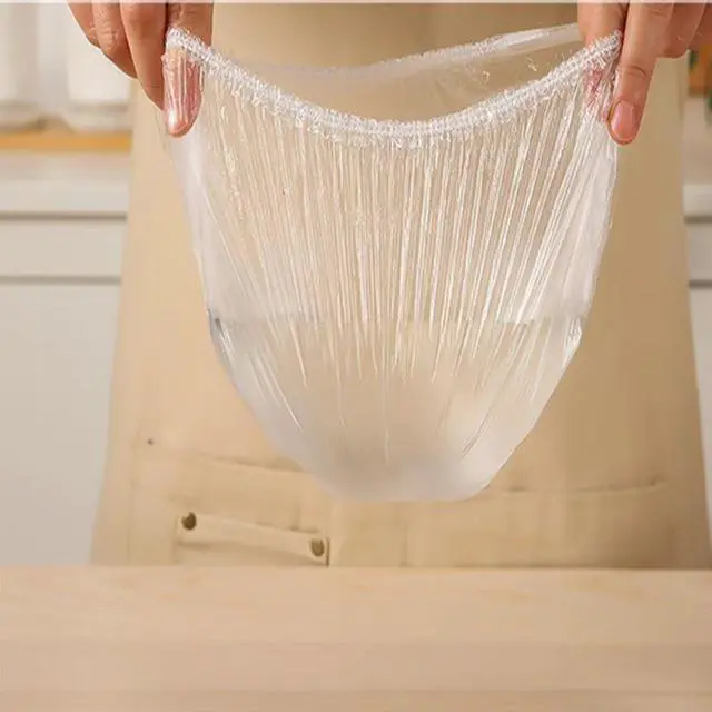Alt view image 5 of 5 - Disposable Elastic Food Cover Plastic Wrap Caps Food Grade | Fresh Food Saver, Fits Bowls & Plates, Dust Protection, Stretch Fit Design, Multi-Use Covers