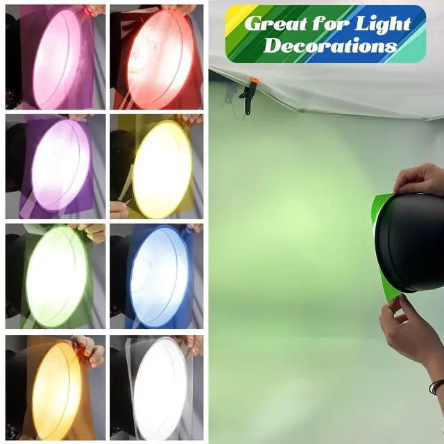 Alt view image 5 of 7 - Cellophane Wrap, 120pcs Cellophane Sheets, 8 Multi-Colors Colored Cellophane, 7.5x7.5 Inch Transparent Colored Plastic Wrap, Colored Cellophane Wrap for Christmas Valentine DIY Arts Crafts Decorations