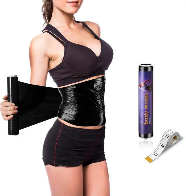 Main image of 60 Meters Black Osmotic Plastic Body Wrap,Workout & Sweat Enhancer Stomach Film Body Applicator Power Wrap,DIY Sauna Wrap(1 Rolls)