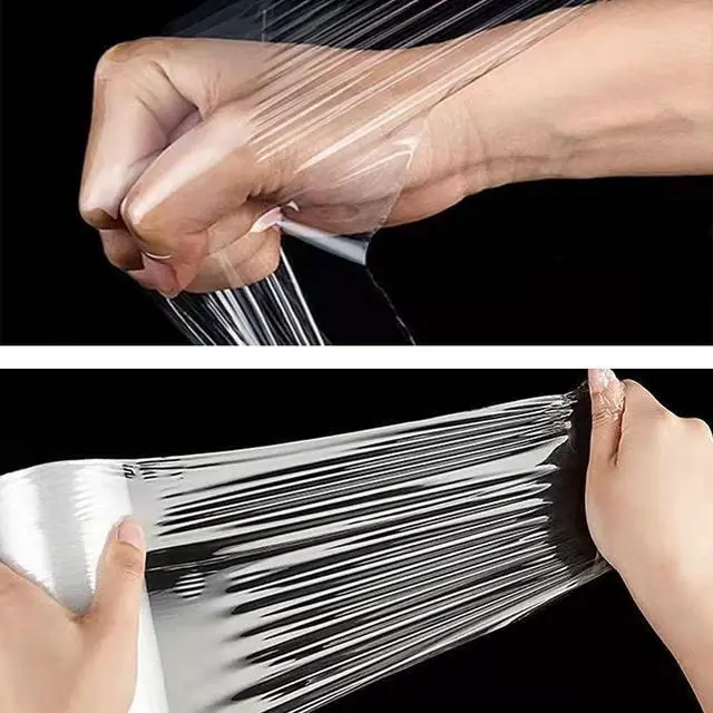 Alt view image 6 of 7 - Stretch Wrap Clear Plastic Wrap Roll 6 inch X 1000Ft 80 Guage Industrial Mini Stretch Wrap Film with Handle for Moving,Shipping,Packing Fuiniture Adhering Shrink Film