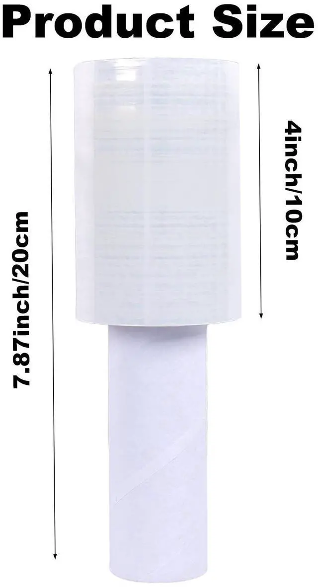 Alt view image 2 of 6 - Stretch Wrap Film Moving Wrapping Plastic Roll Shrink Wrap Roll with Handle | 4 Inch × 1000Ft self-adhering clear film, tear-resistant plastic wrap, for securing furniture