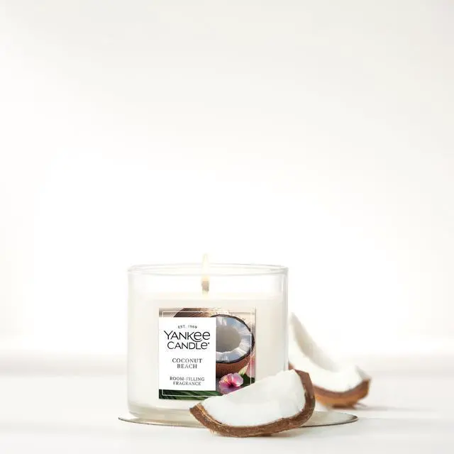 Alt view image 5 of 7 - Small Tumbler Scented Candle, Coconut Beach, 4.3 oz, Premium Plant Wax Blend, Up to 40 Hour Burn Time