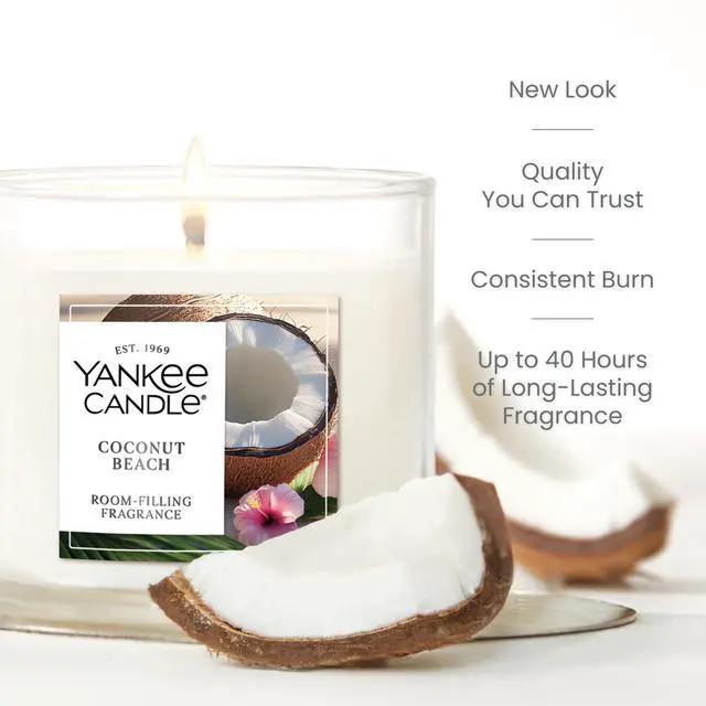 Alt view image 4 of 7 - Small Tumbler Scented Candle, Coconut Beach, 4.3 oz, Premium Plant Wax Blend, Up to 40 Hour Burn Time
