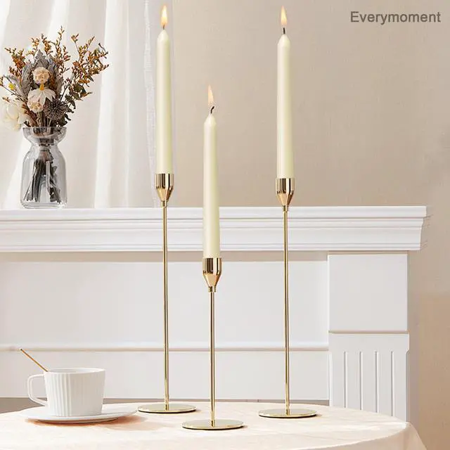Alt view image 4 of 6 - Ivory Taper Candles - 4 Pack 10 Inch Candlesticks - Dripless & Smokeless Tapered Candle 8 Hours Unscented Cream Candle Sticks - Perfect for Wedding Holiday Dinner Party Home Decor