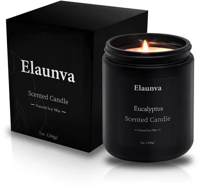 Main image of Eucalyptus Scented Candle 7oz, Natural Soy Wax | Aromatherapy, Spring Fresh Home Scent, Stress Relief, Spring Easter Home Decor Gift