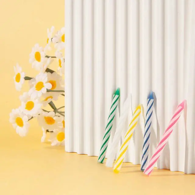 Alt view image 5 of 6 - 144-Count Multicolored Spiral Birthday Candle, Birthday Candles for Cake, Cupcake Candles, Party Celebration