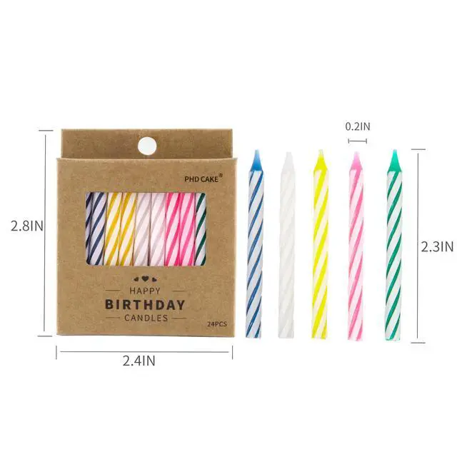Alt view image 6 of 6 - 144-Count Multicolored Spiral Birthday Candle, Birthday Candles for Cake, Cupcake Candles, Party Celebration