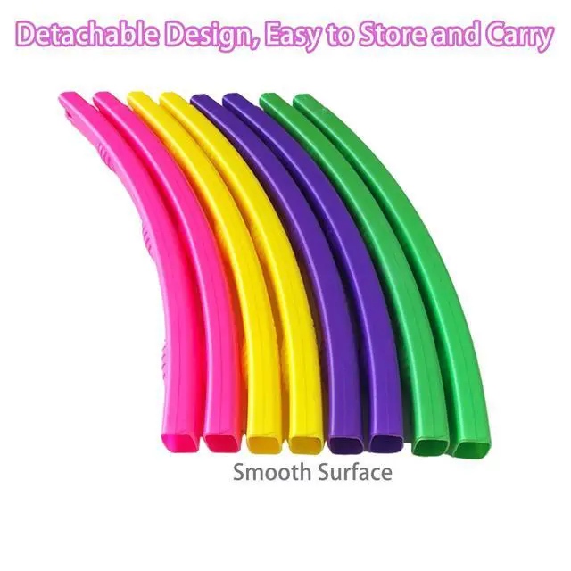Alt view image 4 of 7 - Kids Exercise Hoop, Adjustable Weighted Hoops for Ages 4-15 & Adults Beginners, Detachable 8-Section Fitness Hoop for Kids with Massage Grip, Colorful Hoops for Party Games & Dog Agility Training