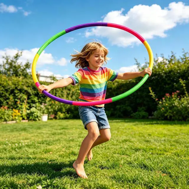 Alt view image 7 of 7 - Kids Exercise Hoop, Adjustable Weighted Hoops for Ages 4-15 & Adults Beginners, Detachable 8-Section Fitness Hoop for Kids with Massage Grip, Colorful Hoops for Party Games & Dog Agility Training