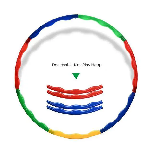 Alt view image 3 of 7 - Kids Exercise Hoop 70cm - 7-Section Detachable & Adjustable - Colorful Lightweight Fitness Toy for Ages 4-15