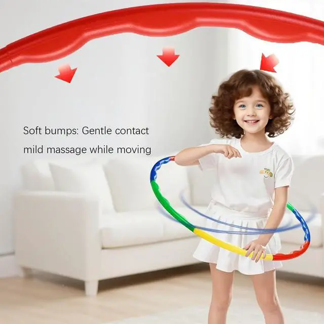 Alt view image 4 of 7 - Kids Exercise Hoop 70cm - 7-Section Detachable & Adjustable - Colorful Lightweight Fitness Toy for Ages 4-15