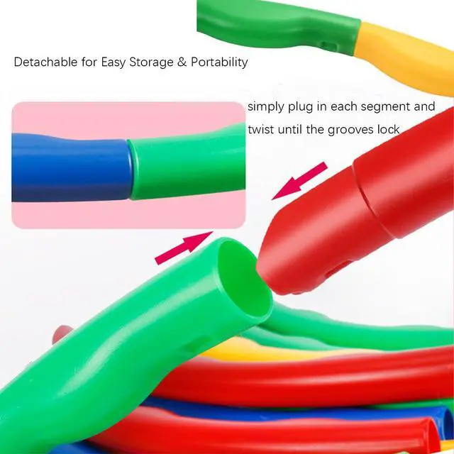 Alt view image 6 of 7 - Kids Exercise Hoop 70cm - 7-Section Detachable & Adjustable - Colorful Lightweight Fitness Toy for Ages 4-15