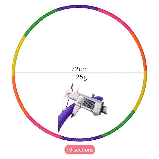 Alt view image 2 of 7 - 10-Section Detachable Spin Hoop for Kids, 72cm Adjustable Fitness Hoop, 125g Lightweight Sport Hoop, Freely Weight Adjustable, Ideal Sports Gift for Boys Girls Aged 7-11