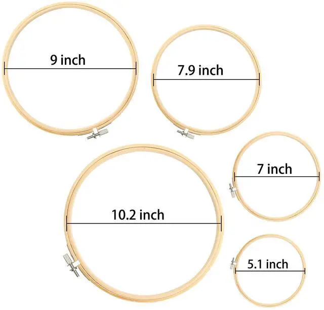 Alt view image 2 of 7 - Embroidery Hoops Bamboo Cross Stitch Hoop Ring,5 pcs,Various Sizes