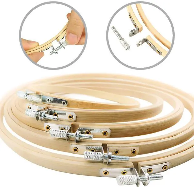 Alt view image 3 of 7 - Embroidery Hoops Bamboo Cross Stitch Hoop Ring,5 pcs,Various Sizes