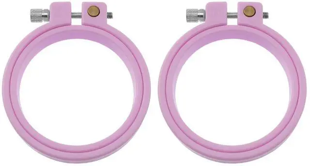 Main image of 2PCS DIY Mini Embroidery Hoops Plastic Embroidery Tension Hoops Sewing Tension Rings Adjustable Coil Design for Cross Stitch DIY Tool Accessories