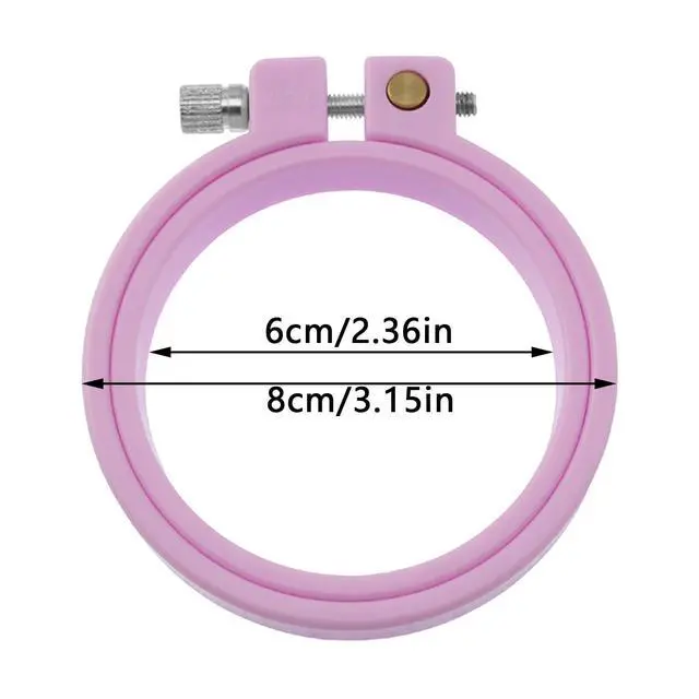 Alt view image 2 of 4 - 2PCS DIY Mini Embroidery Hoops Plastic Embroidery Tension Hoops Sewing Tension Rings Adjustable Coil Design for Cross Stitch DIY Tool Accessories