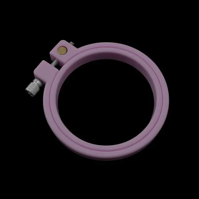 Alt view image 3 of 4 - 2PCS DIY Mini Embroidery Hoops Plastic Embroidery Tension Hoops Sewing Tension Rings Adjustable Coil Design for Cross Stitch DIY Tool Accessories