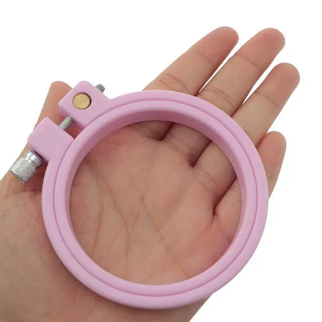 Alt view image 4 of 4 - 2PCS DIY Mini Embroidery Hoops Plastic Embroidery Tension Hoops Sewing Tension Rings Adjustable Coil Design for Cross Stitch DIY Tool Accessories