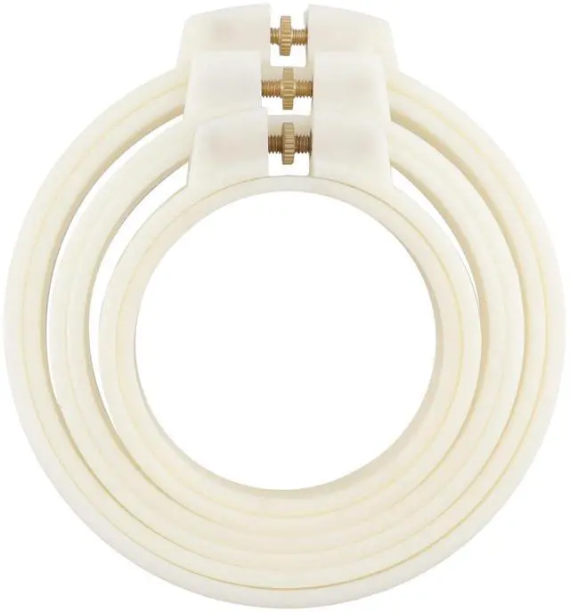 Main image of 3 Size Embroidery Hoop Set Plastic Embroidery Frame | Cross Stitch Hoop Circle, Ring for Embroidery, Cross Stitch, Sewing