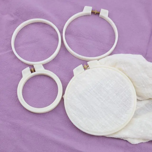 Alt view image 4 of 7 - 3 Size Embroidery Hoop Set Plastic Embroidery Frame | Cross Stitch Hoop Circle, Ring for Embroidery, Cross Stitch, Sewing