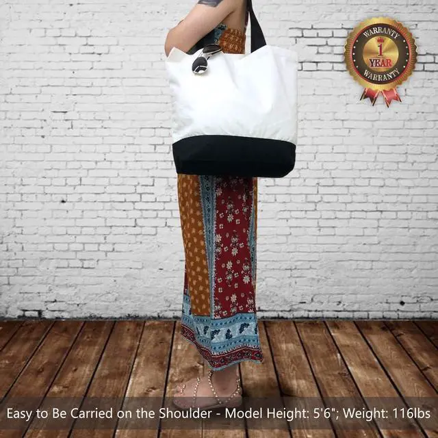 Alt view image 2 of 7 - 1 | 3 | 6 | 12 | 24 Pack Super Strong Large 12oz Cotton Canvas Tote Bag, Reusable Grocery Shopping Cloth Bag, Fashionable Two-Tone Tote for Crafts, DIY Your Creative Designs (Pack of 1)