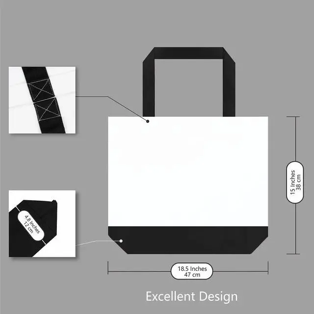 Alt view image 5 of 7 - 1 | 3 | 6 | 12 | 24 Pack Super Strong Large 12oz Cotton Canvas Tote Bag, Reusable Grocery Shopping Cloth Bag, Fashionable Two-Tone Tote for Crafts, DIY Your Creative Designs (Pack of 1)